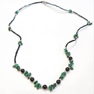 Vintage Green Malachite Stone Necklace